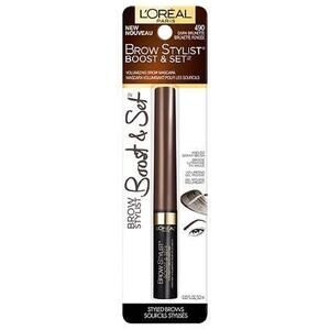 L'Oreal Paris Cosmetics Brow Stylist Boost and Set Brow Mascara  Dark